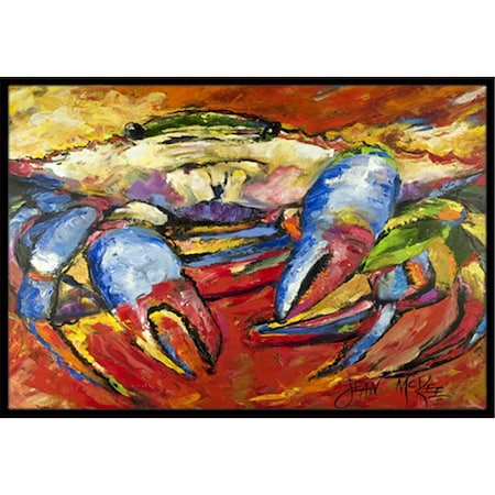 Carolines Treasures Blue Crab Red Indoor and Outdoor Mat- 18 x 27 in. JMK1107MAT